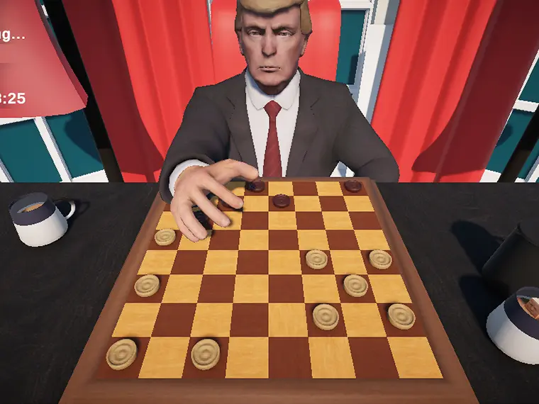 Checkers with Trump game artwork
